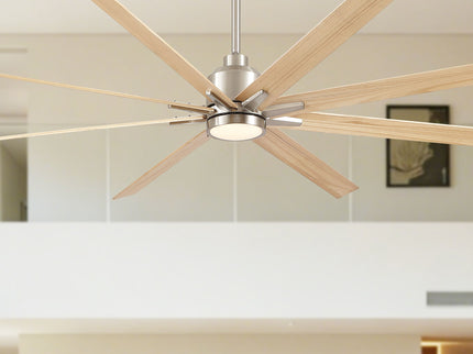 Oversized Large Ceiling Fan With Dimmable LED Light, 8 Blades, Remote Control