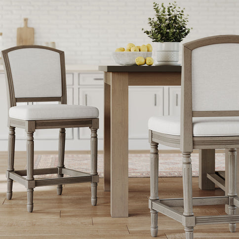Stool With Upholstered Seat And Back