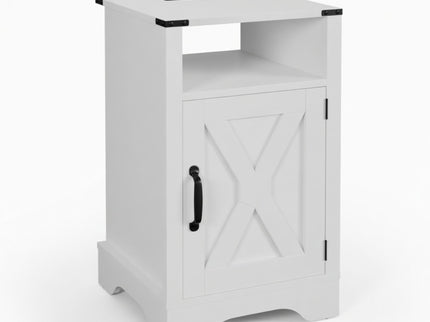 Farmhouse Nightstand, Charging Station & Storage