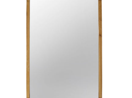 Rectangle Wood Mirror, Farmhouse Wall Decor For Living Room Bedroom Entryway - Brown