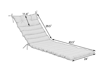 2 Piece Outdoor Chaise Lounge Chair Cushion Set
