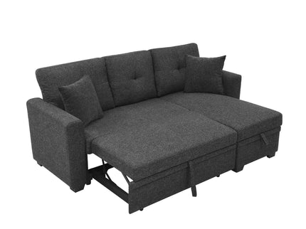 Upholstered Sectional With Pull Out Bed And Chaise Storage