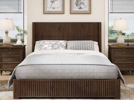 Platform Bed Frame With Headboard, Floor Standing Design