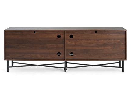 4 Door TV Cabinet, 2 Storage Spaces, Adjustable Shelves