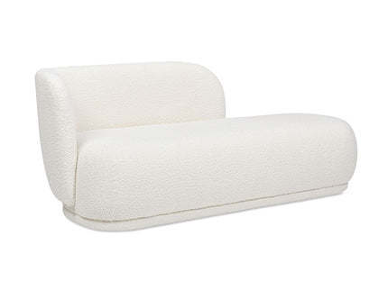 Aire - RAF Modern Rounded Chaise Lounge - Ivory White
