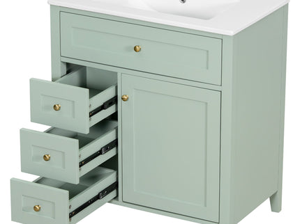Modern Bathroom Vanity With Sink, 3 Drawers And Adjustable Shelf