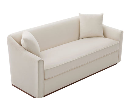 3 Seater Sofa With Wrap Around Armrests And Throw Pillows