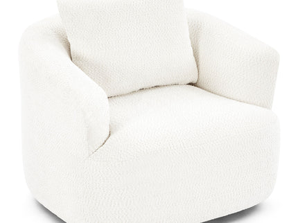 360° Swivel Barrel Sofa Chair With Throw Pillow, Upholstered Accent Chair