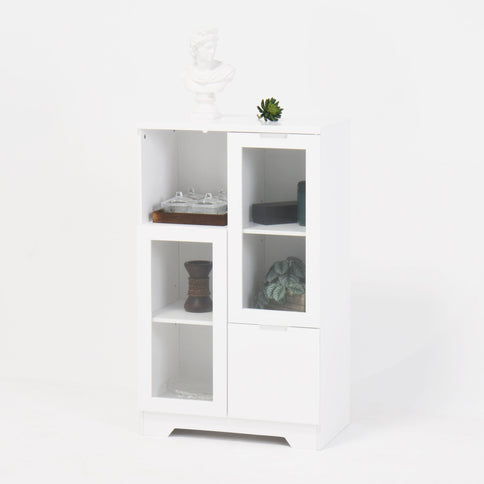 Modern Cabinet With Glass Doors And Drawer