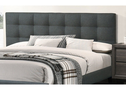 California King Size Tufted Headboard Platform Bedframe, Bedroom Furniture - Charcoal