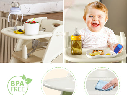 Multifunctional Growing Up Dining Chair With Adjustable Height And 5 Point Seat Belts