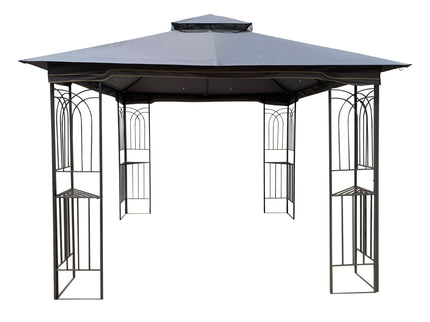 Patio Gazebo Tent With Ventilated Double Roof And Mosquito Net