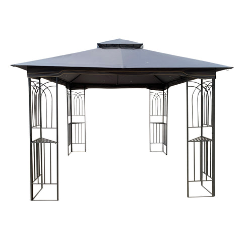 Patio Gazebo Tent With Ventilated Double Roof And Mosquito Net