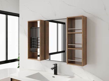 41.3" Wall Mounted Bathroom Cabinet With Storage - Imitative Oak