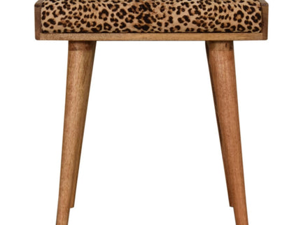 Leopard Tray Style Footstool - Brown Oak