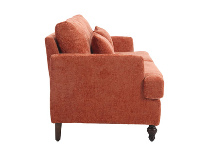 Mid Century Modern Fabric Loveseat Sofa, 2 Seat Upholstered Couch