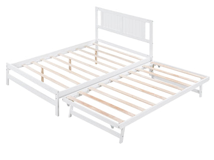 Platform Bed With Adjustable Trundle
