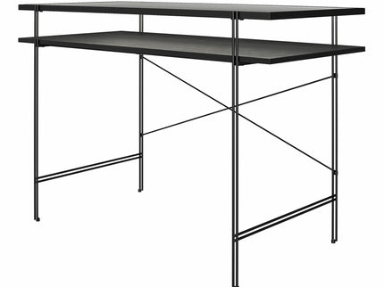 Vance - Computer Desk With Fluted Glass Desktop - Black