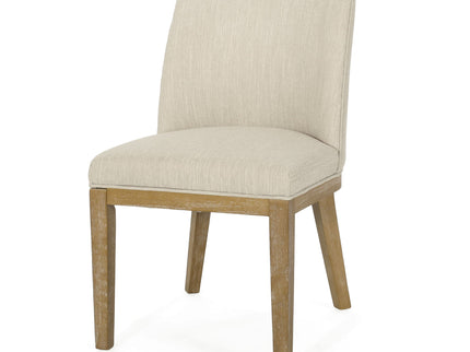 Modern Dining Chair With Durable Fabric Upholstery And Sturdy Wooden Frame (Set of 2)