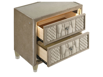 Mika - 2 Drawer LED Nightstand With USB