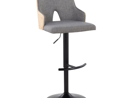 Stella - Contemporary Adjustable Barstool Stool With Swivel And Rounded T Footrest (Set of 2)