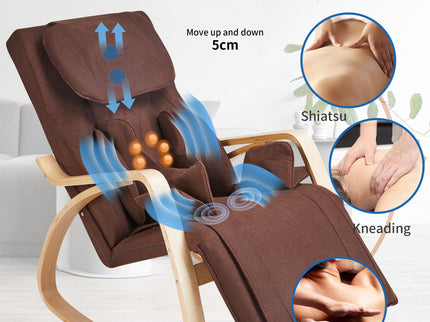 Full Massage Function Air Pressure Comfortable Relax Rocking Chair, Lounge Chair Relax Chair With Cushion - Brown