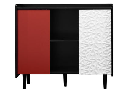 Modern Sideboard Buffet Cabinet With Doors And Unique Panel Styling