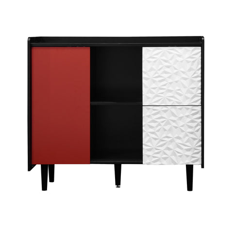 Modern Sideboard Buffet Cabinet With Doors And Unique Panel Styling