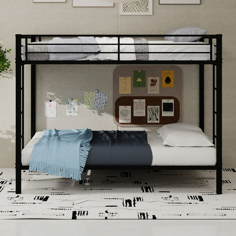 Bunk Bed For Kids, Convertible Frame With Ladders & Guardrail