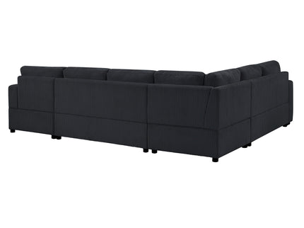 Oversized Sectional U-Shaped Sofa With Chaise Lounge And Three Soft Throw Pillows