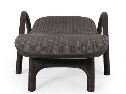 Polypropylene Resin Chaise Lounge With Hand Crafted Details - Dark Brown