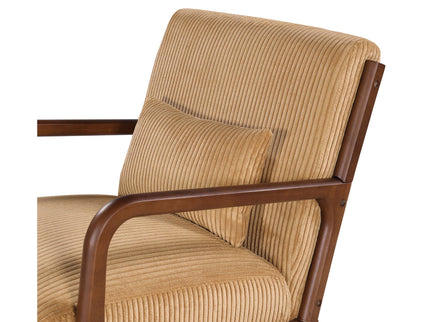 Upholstered Armchair With Back Support Pillow