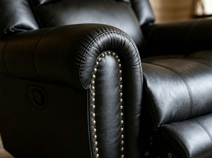 Electric Elderly Chair With 360° Swivel, Manual Button Control, Soft Plush Armchair For Living Room - Black