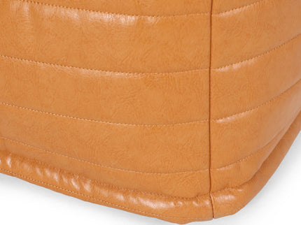 Bambo - Rectangle Pouf Ottoman Floor Cushion - Caramel