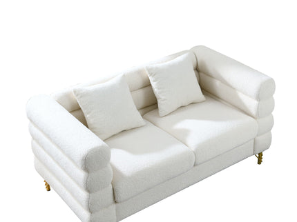 Oversized 2 Seater Sectional Sofa With Deep Seating And 2 Pillows