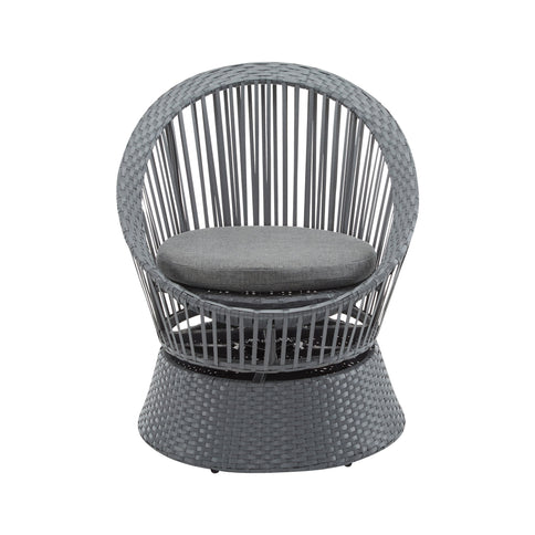Modern Swivel Wicker Lounge Chair With Round Design