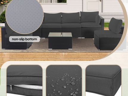 Cushion Covers For 7 Piece Wicker Sectional Sofa, 14 Pack Seat And Back Slipcovers With Zipper
