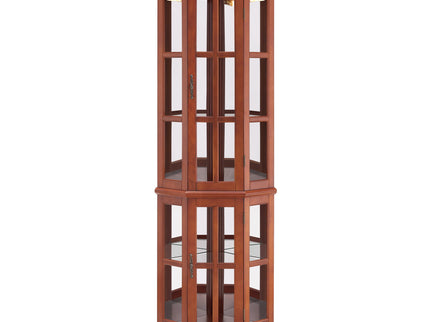 Corner Curio Cabinet With 5 Shelves And Lighting System (E26 Light Bulb Not Included)