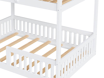 Stylish Bunk Bed With Ladder And Guardrails