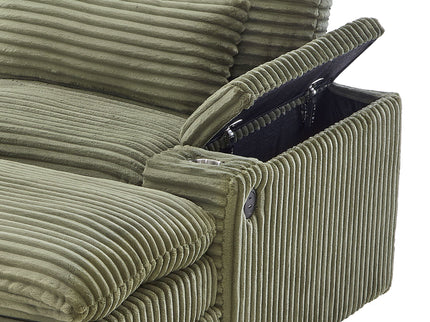 Convertible Loveseat Sofa With Storage, USB Ports, Cup Holders