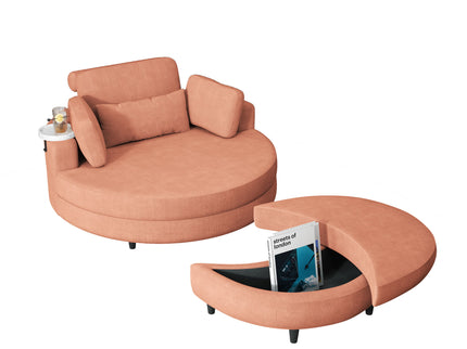 Sofa With Two Throw Pillows And A Waist Pillow With An Extra Tray For Comfortable Seating In Small Apartment Bedrooms