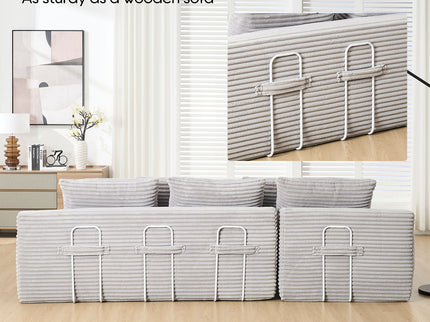 Modern L - Shaped Sectional Couch With Memory Foam