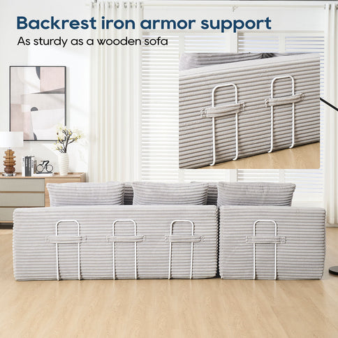 Modern L - Shaped Sectional Couch With Memory Foam