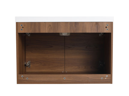 Bathroom Vanity Set With Resin Countertop Sink And 2 Doors, Engineered Wood