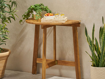 Outdoor Half Round Folding Acacia Wood Bistro Table