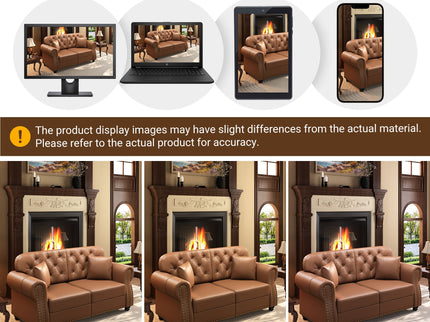Upholstered Sofa With Nailhead Trim, Rolled Armrests With Ottoman
