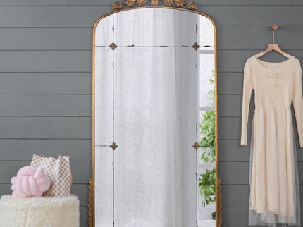 Lavish - Full Length Mirror, AntiqueMetal Floor Mirror For Living Room, Bedroom - Gold