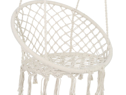 Macrame Hanging Hammock Chair, Rope Swing For Indoor And Outdoor Use