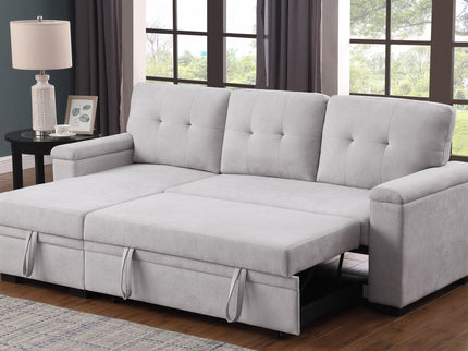 Lucca II - 84.5"W Reversible Sleeper Sectional Sofa with Storage Chaise