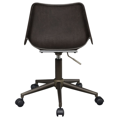 Ralston - Upholstered Adjustable Office Desk Chair With Ergonomic Design - Brown